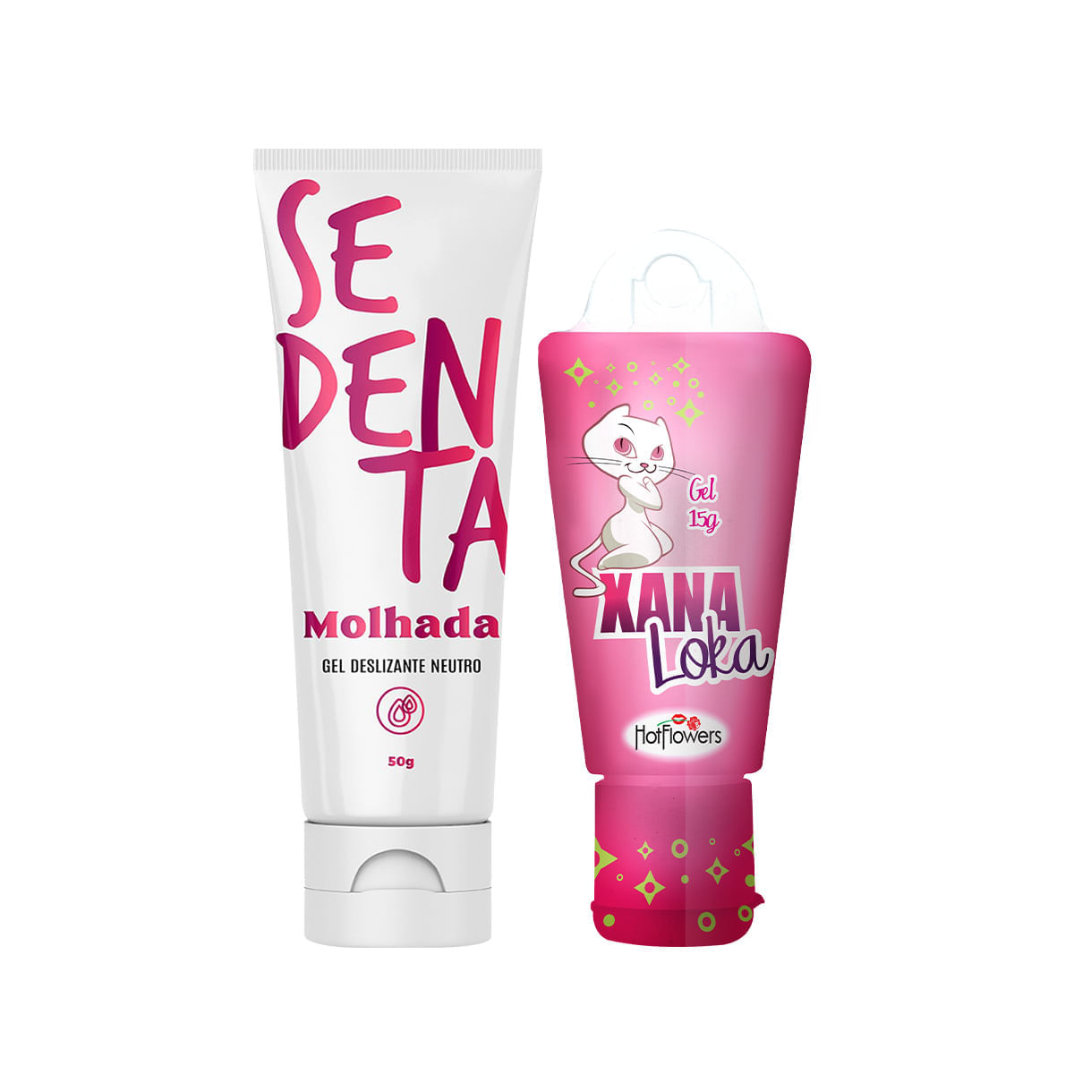 Duplinha com Xana Loka Gel Excitante Feminino e Sedenta Molhada Gel Deslizante Neutro
