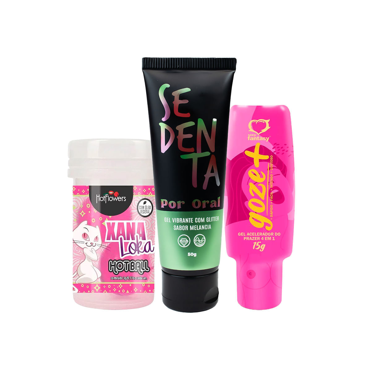Kit com Xana Loka Sedenta Por Oral e Goze +