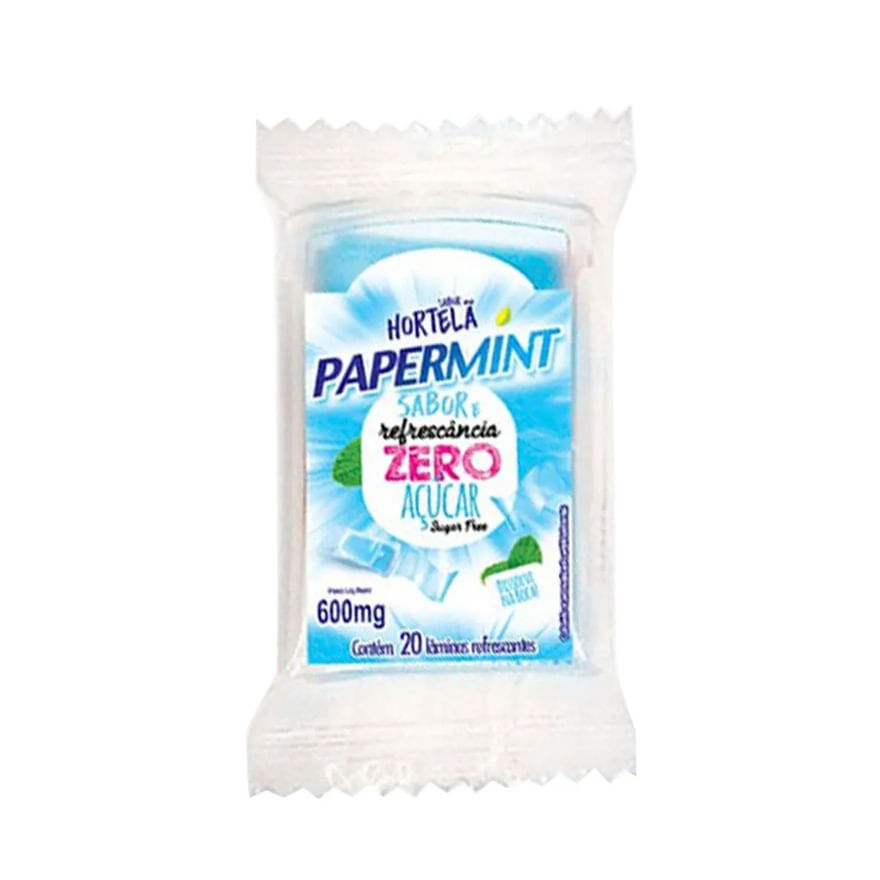 Papermint Lâminas Refrescantes Comestíveis Zero Açucar 600mg Danilla Foods
