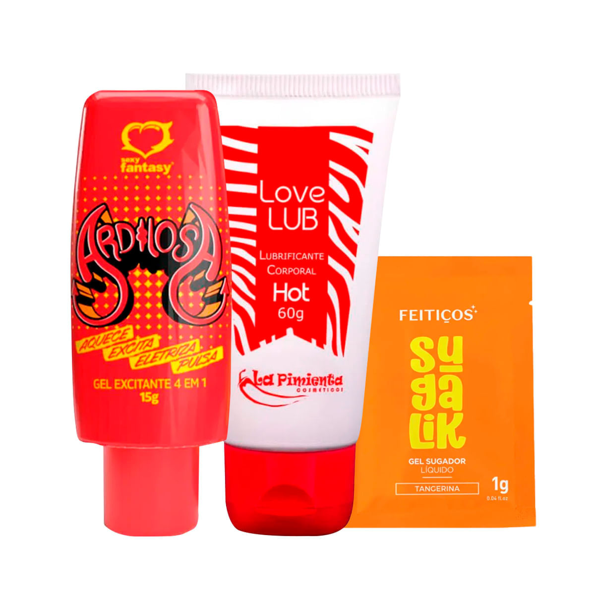 Kit com Ardilosa Sachê Sugalik e Love Lub Hot