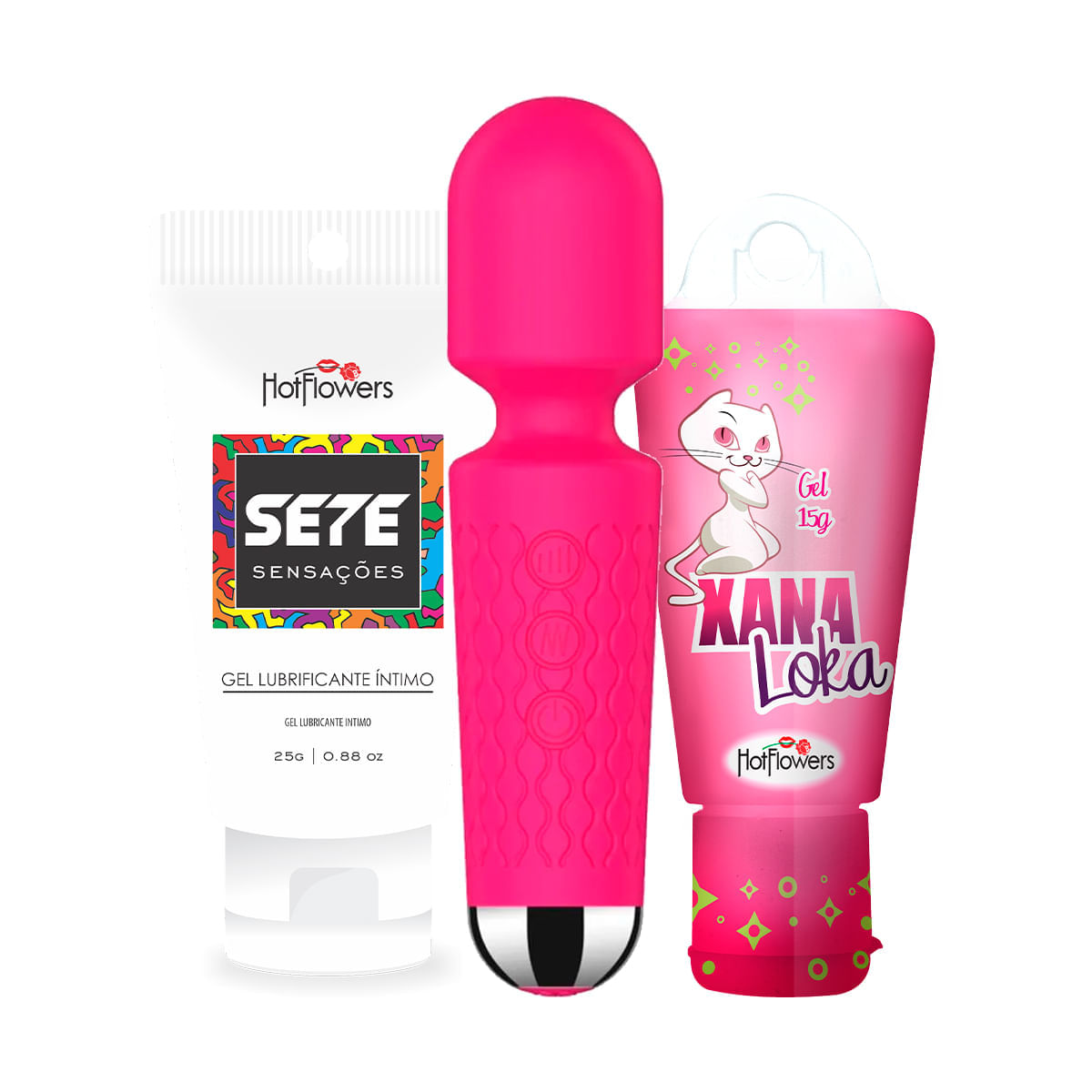 Kit com Sete Sensações Xana Loka e Mini Varinha Mágica