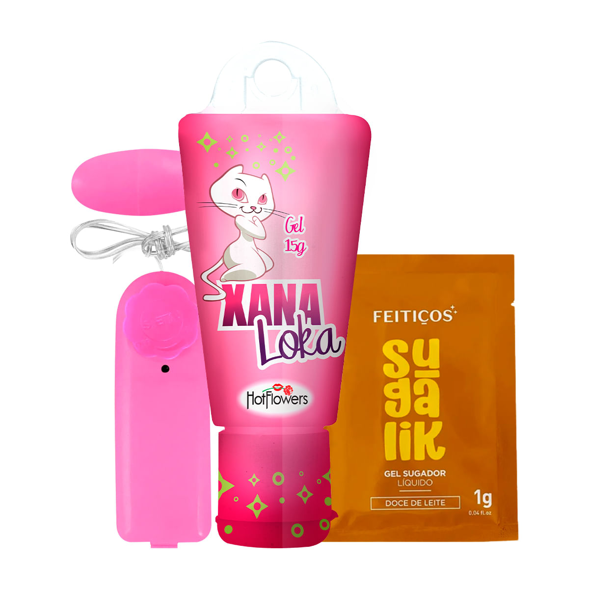 Kit com Xana Loka Bullet Cápsula e Sachê Sugalik