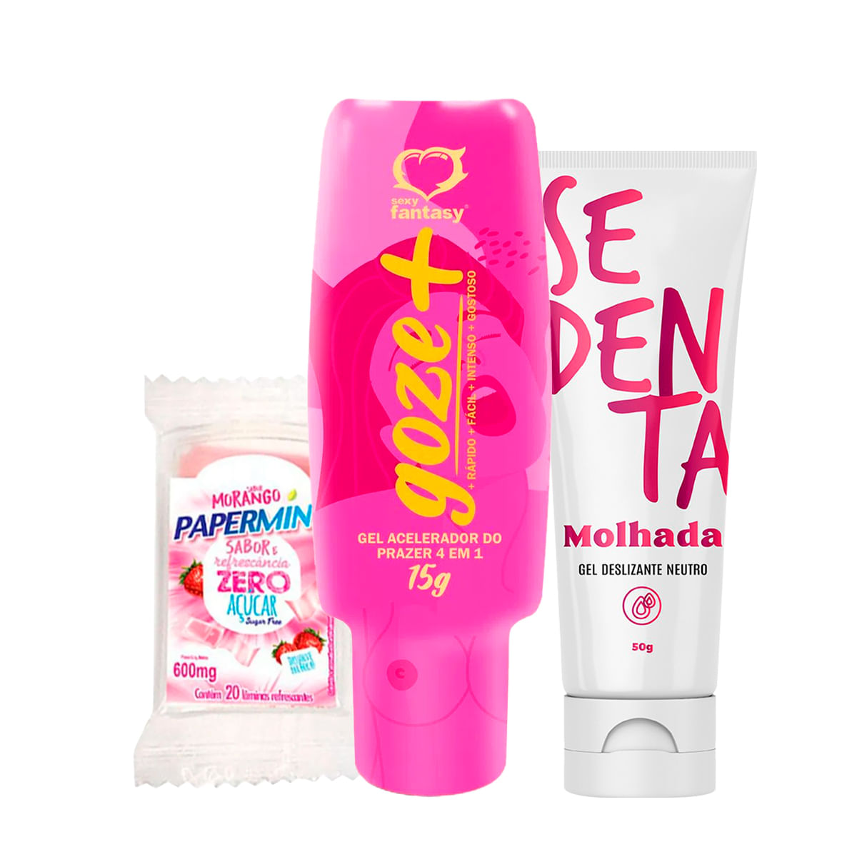 Kit com Goze + Papermint Lâminas e Sedenta Molhada Neutro 50g