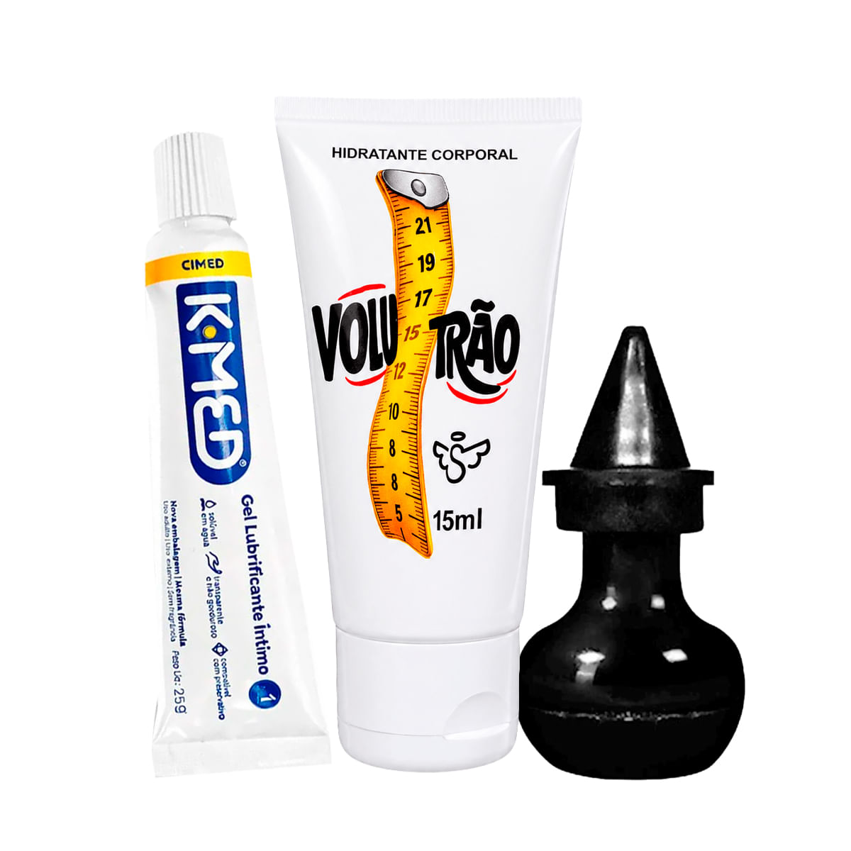 Kit com Volumetrão Pó Mágico da Bruxinha e K-MED Gel Lubrificante 25g
