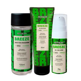 Kit com Breeze Óleo Beijável Gel Deslizante e Excitante com Jambu