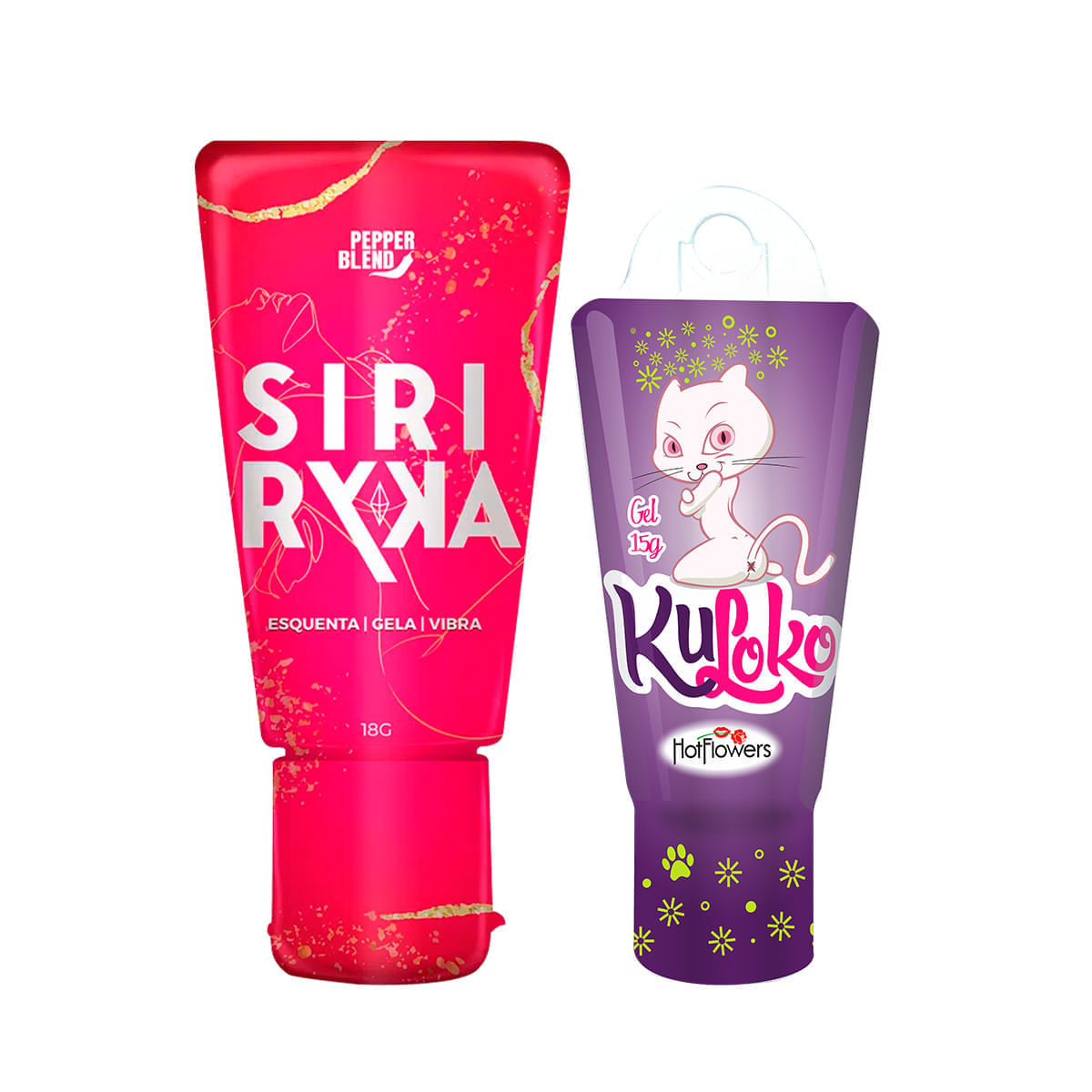 Duplinha com Siri Ryka Gel Comestível e Kuloko Gel Dessensibilizante e Excitante Anal