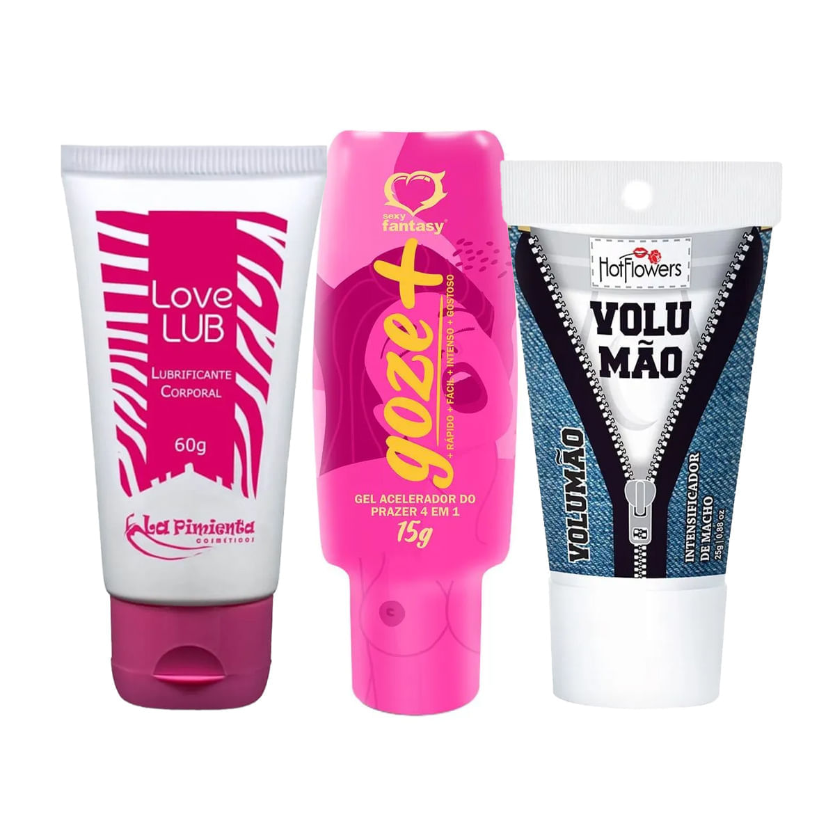 Kit com Goze + Volumão e Love Lub Neutro