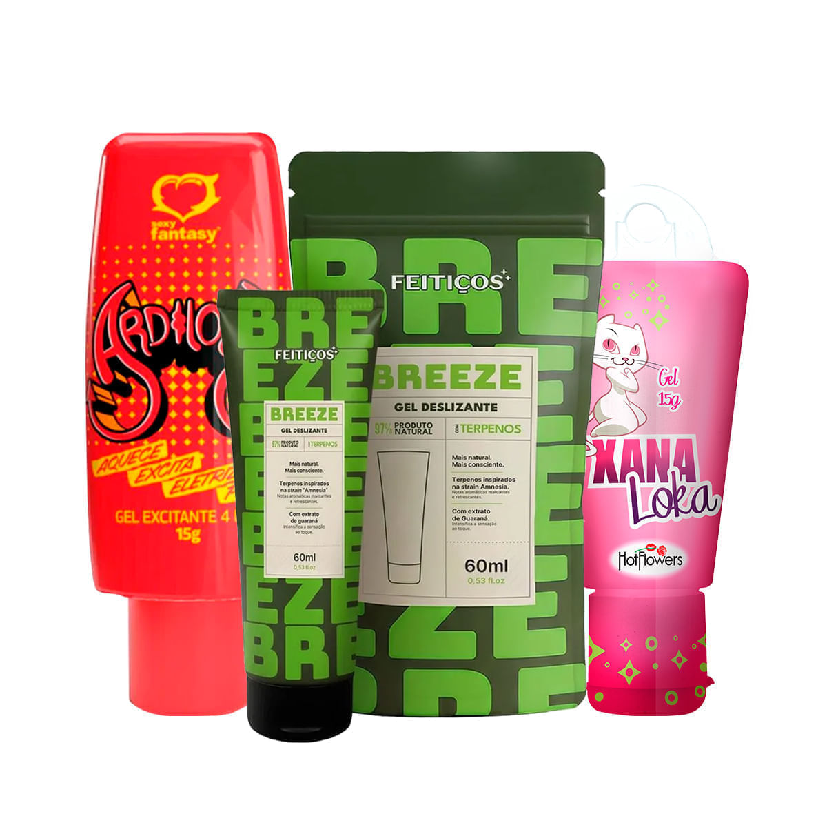Kit com Ardilosa Xana Loka e Breeze Gel Deslizante