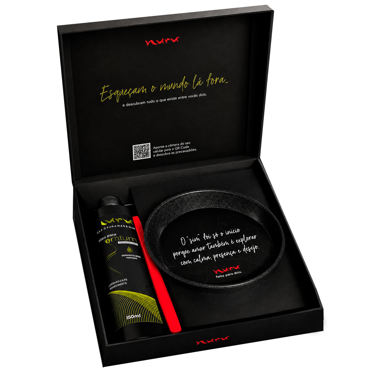 Kit Entre Nós para Massagem Íntima com Gel Premium Vela Aromática e Lençol Nuru