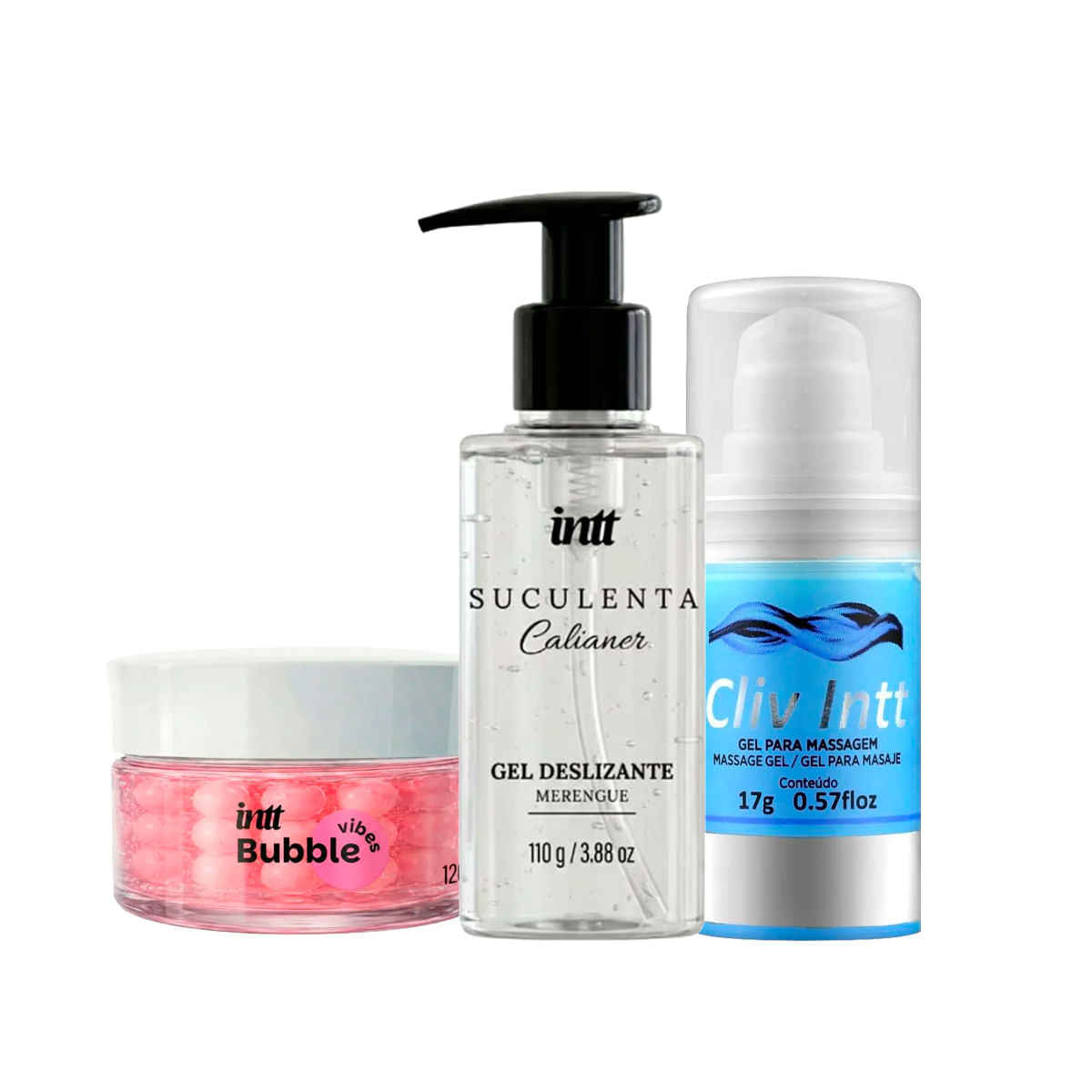 Kit com Bubble Vibes 3 em 1 Suculenta Gel e Cliv Intt