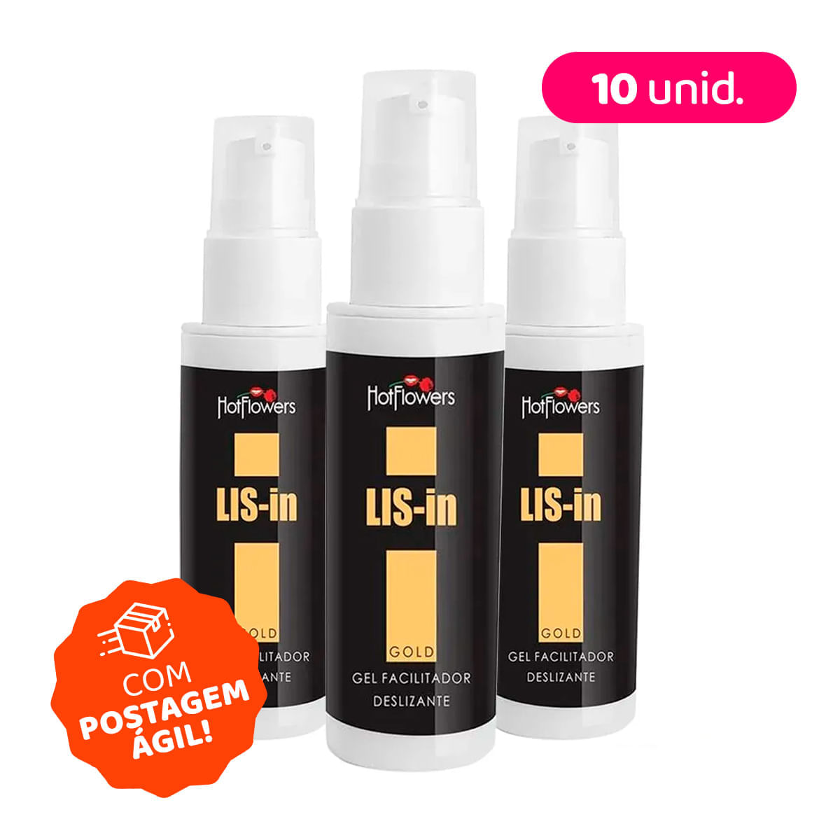 Kit com 10 LIS-In Gel Dessensibilizante Anal