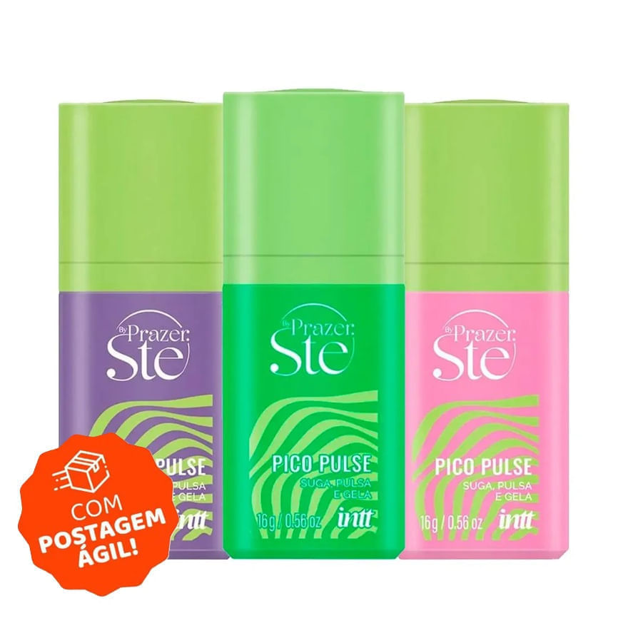 Kit com 3 Pico Pulse Gel Sugador Menta Uva e Melancia