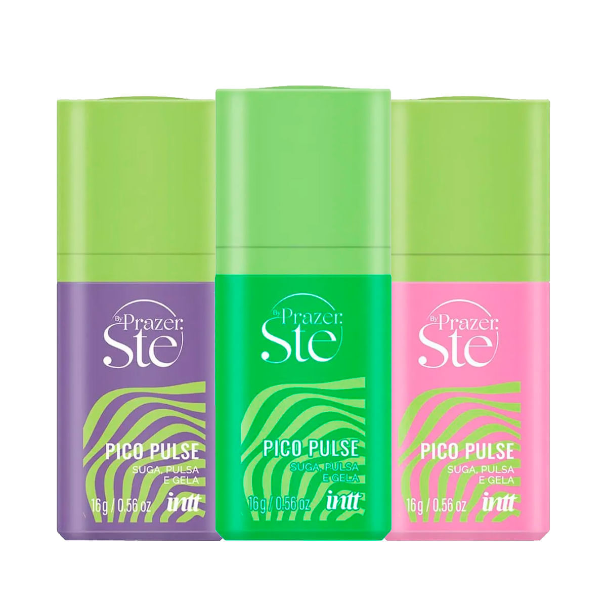 Kit com 3 Pico Pulse Gel Sugador Menta Uva e Melancia