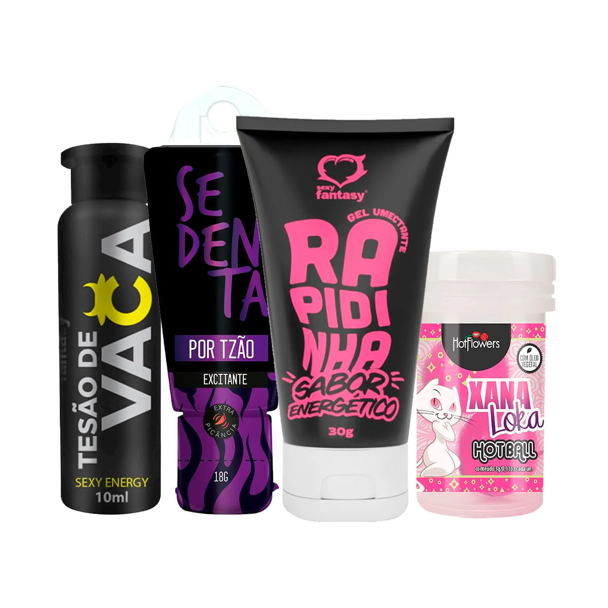 Kit com Tesão de Vaca Sedenta por Tesão Hot Ball Xana Loka e Rapidinha