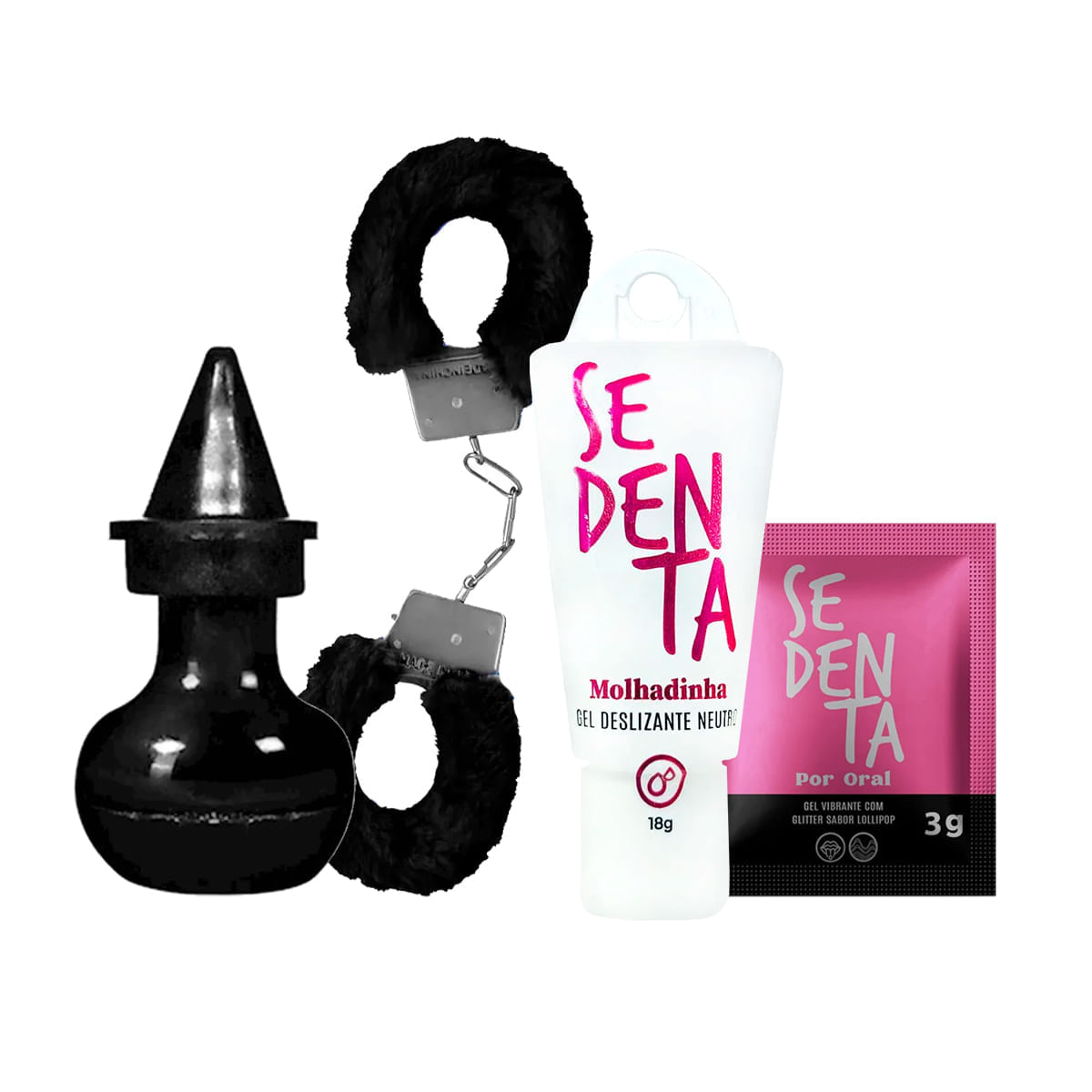Kit com Sedenta Molhadinha Pó Mágico da Bruxinha Sachê Sedenta Por Oral e MyCuff Algema
