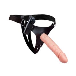 Kit Cinta com Prótese e Vibro 19 x 3,8cm Pau Brasil