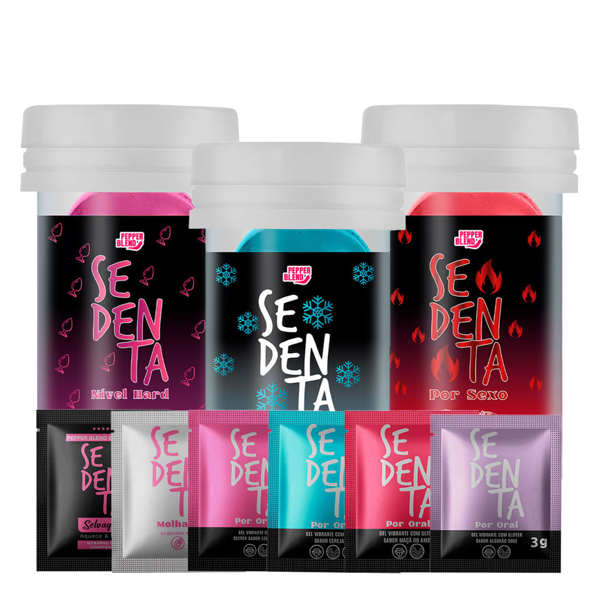 Kit Erótico com Pepper Balls e Sachês Sedenta