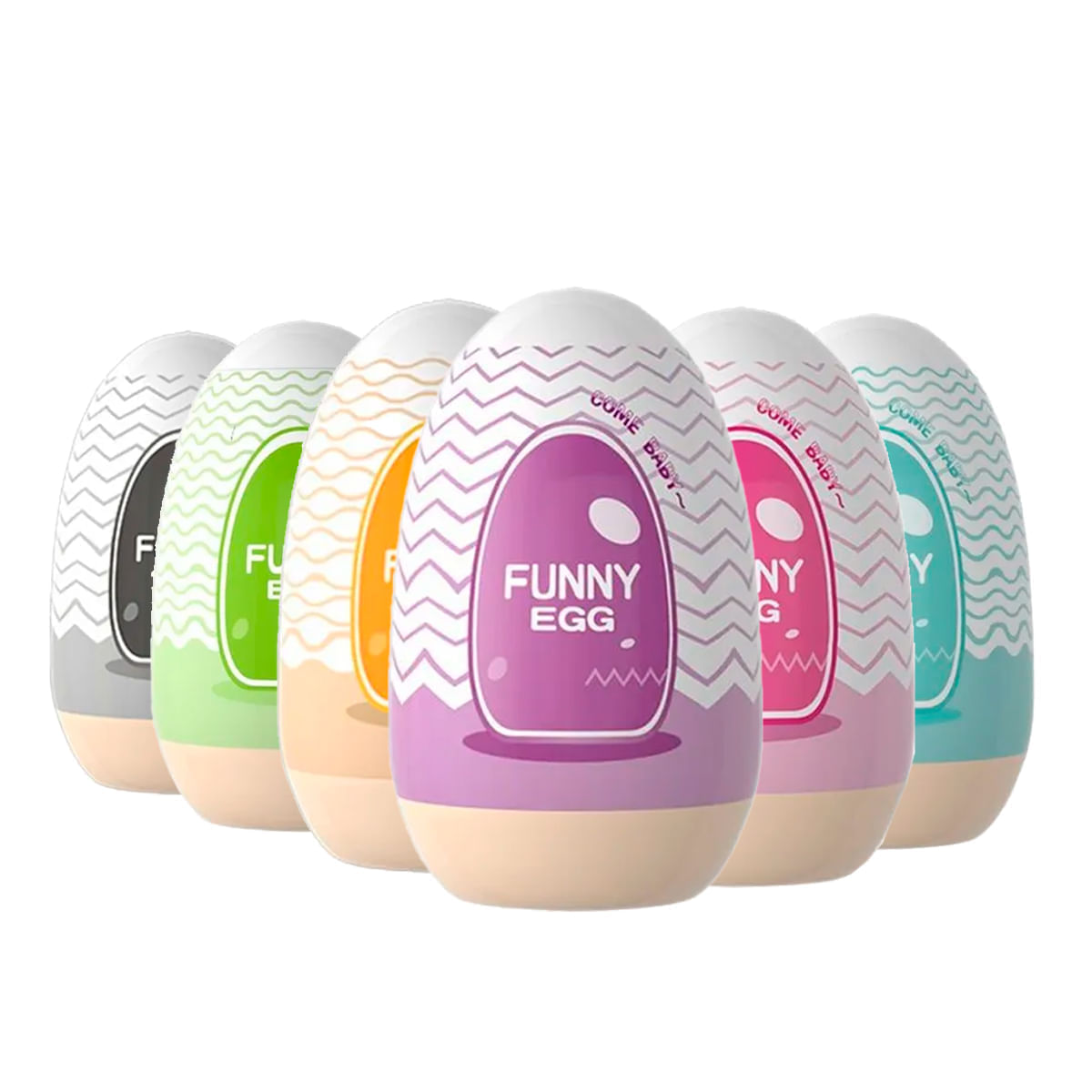 Kit com 6 Funny Egg Masturbador Masculino Formato Vagina