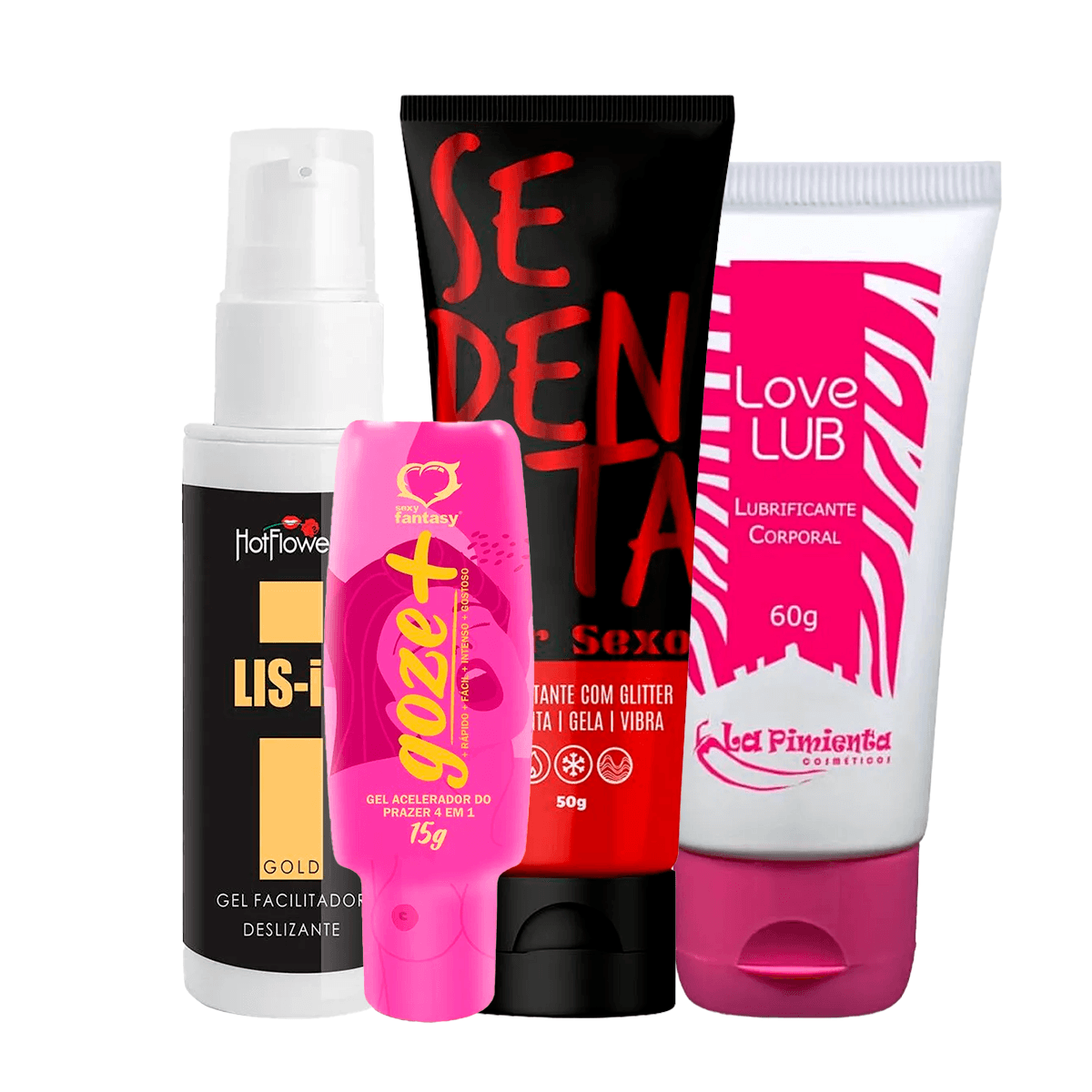 Kit com LIS-In Love Lub Neutro Goze+ e Sedenta Por Sexo