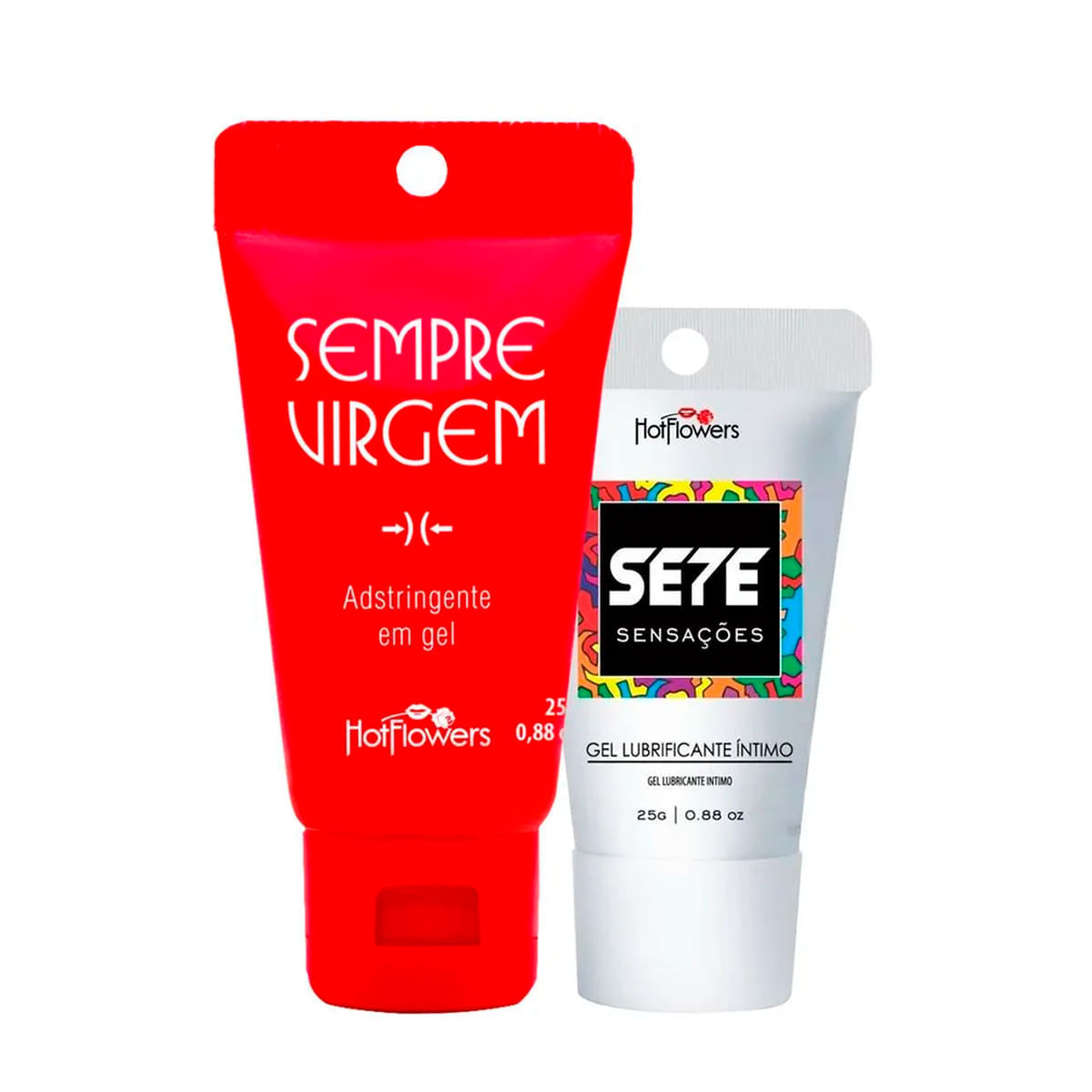 Duplinha com Gel Sempre Virgem e Lubrificante Sete Sensações