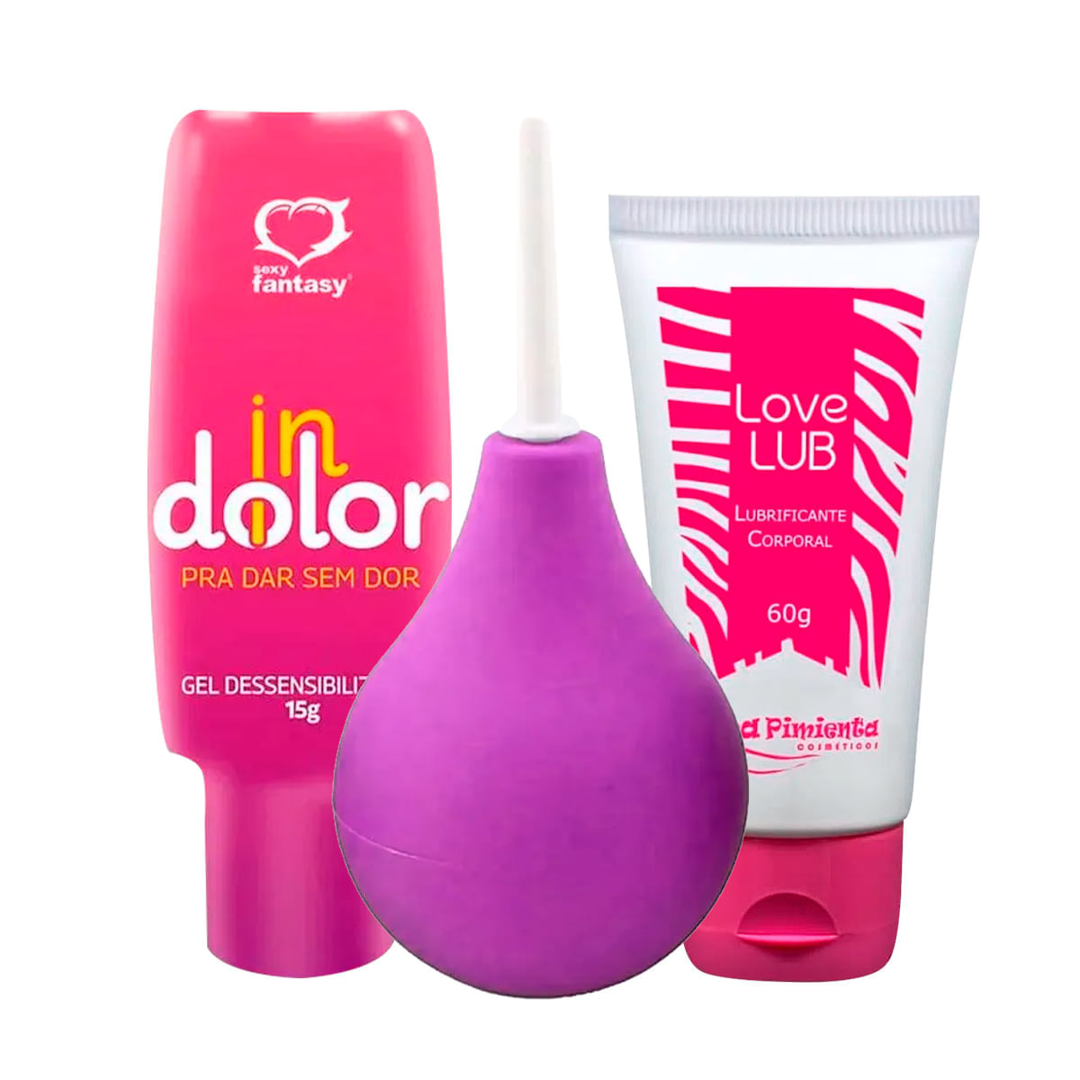 Kit com Rectal Syringe Ducha Íntima Indolor e Love Lub Neutro