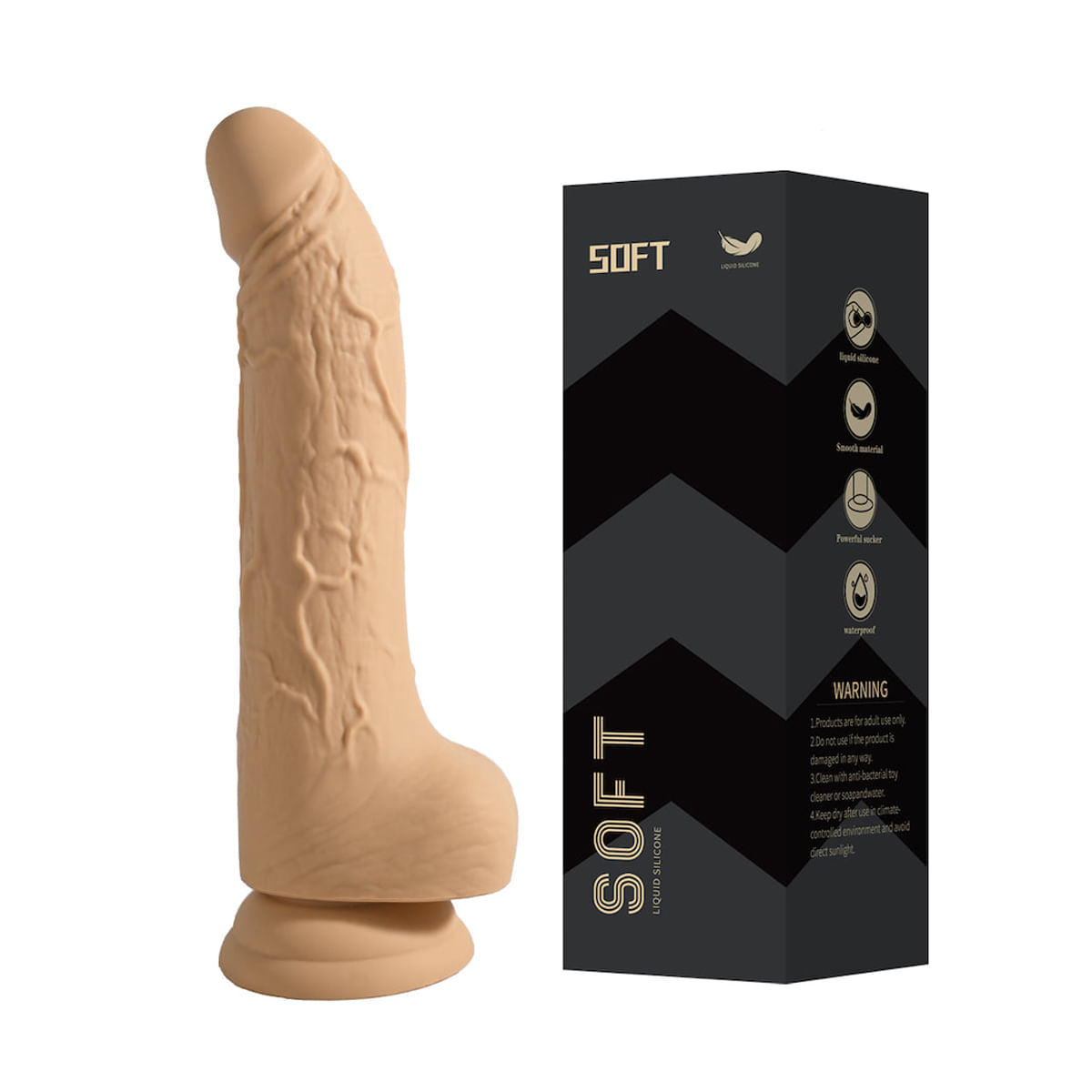 Pênis de Silicone Líquido Soft com Ventosa 25x4,2 cm Vip Mix