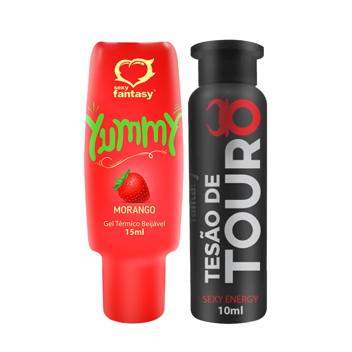 Duplinha com Yummy Gel Térmico Beijável e Tesão de Touro Afrodisíaco Natural