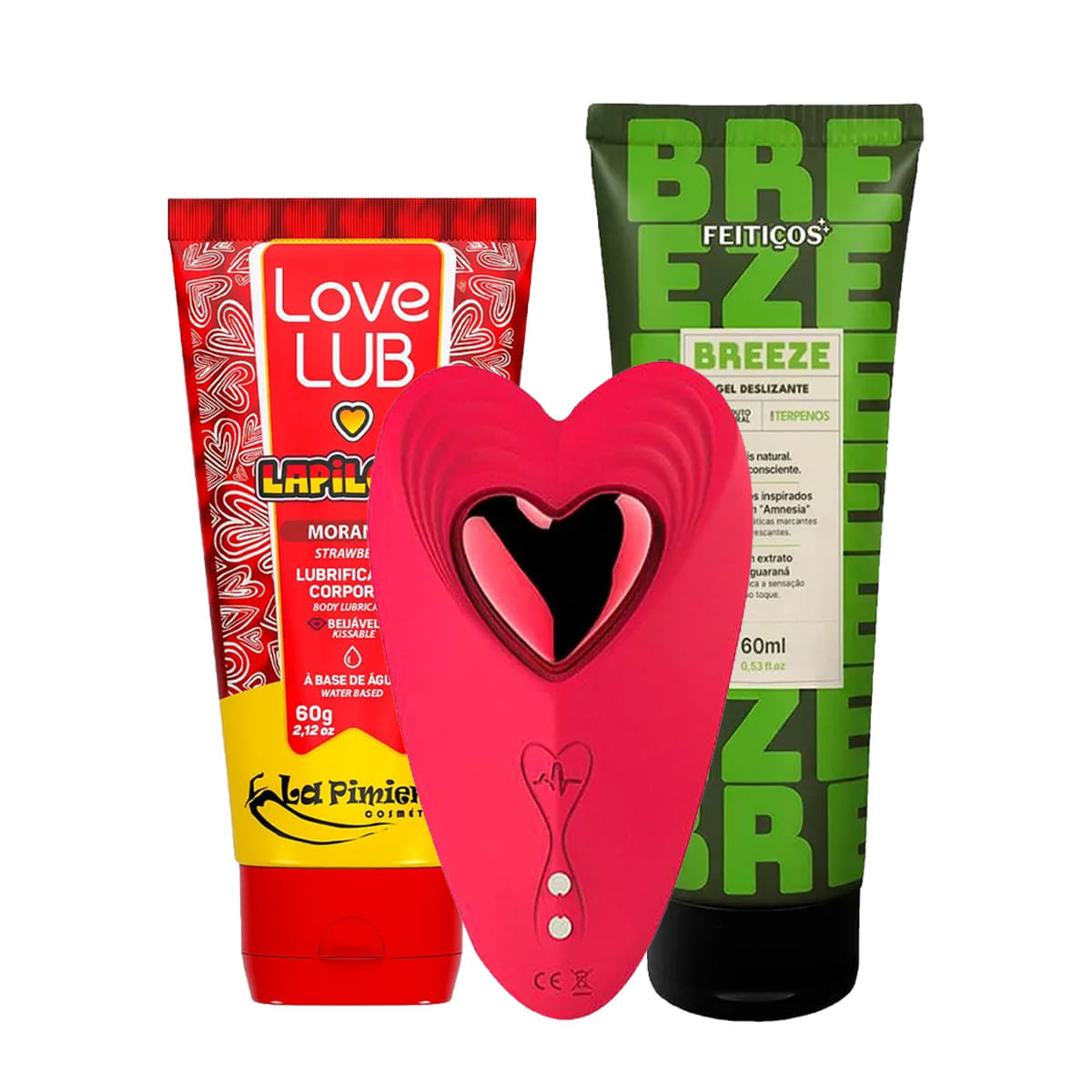 Kit com Love Lub LapiLove MyPanty Vibrador de Calcinha e Breeze Gel Deslizante