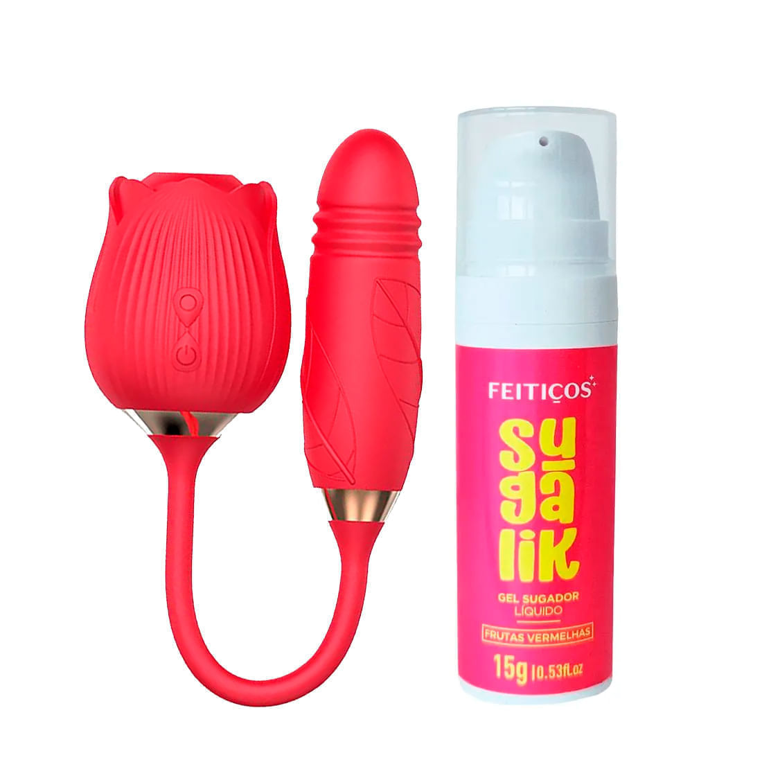 Duplinha com Sugalik e Vibrador Formato de Rosa