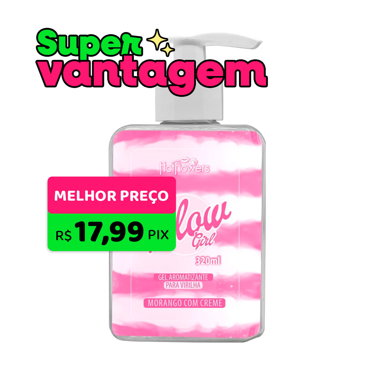 Blow Girl Gel Aromatizante Beijável Para Virilha 320ml Hot Flowers