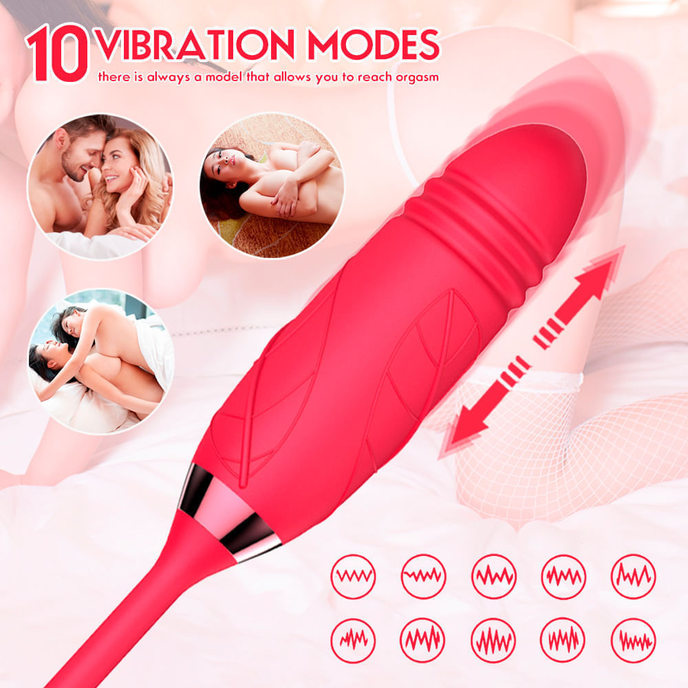 Vibrador Duplo com 10 Modos de Vibração, Pulsação e Vai e Vem Vip Mix