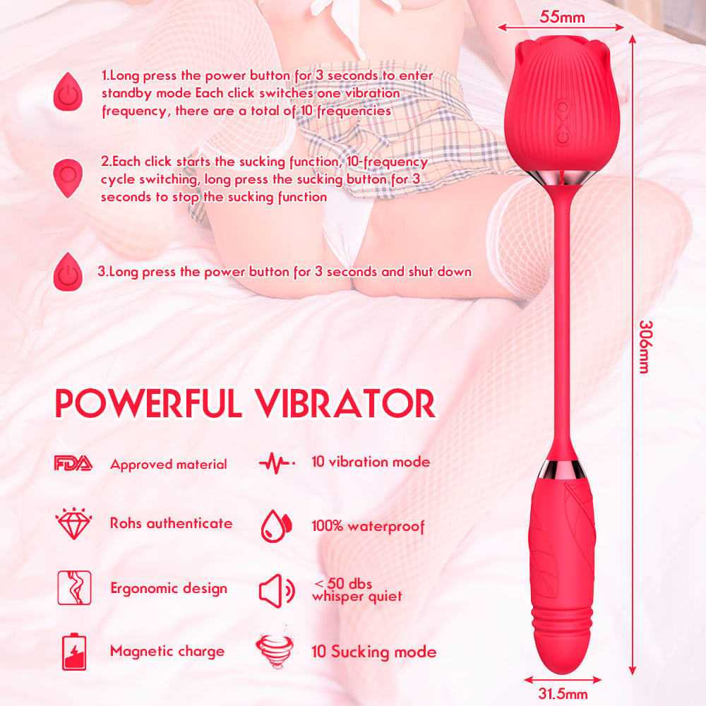 Vibrador Duplo com 10 Modos de Vibração, Pulsação e Vai e Vem Vip Mix