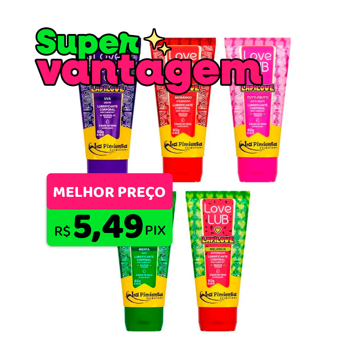 Love Lub LapiLove Lubrificante Corporal Beijável 60g La Pimienta