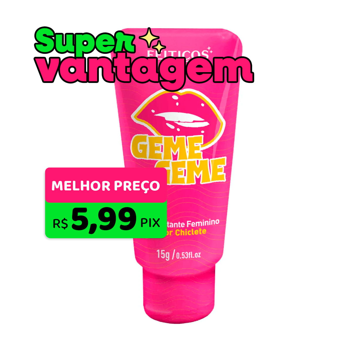 Geme Geme Excitante Esquenta Esfria e Vibra 15g Linha 10 de 10 Feitiços Aromáticos