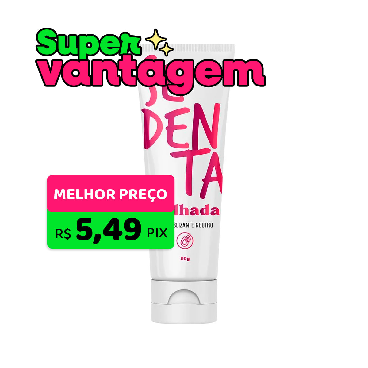 Sedenta Molhada Gel Deslizante Neutro 50g Pepper Blend