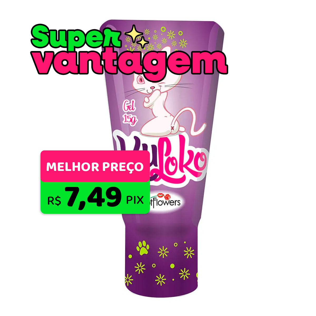 Kuloko Gel Dessensibilizante e Excitante Anal Linha Brasileirinhos 15g Hot Flowers