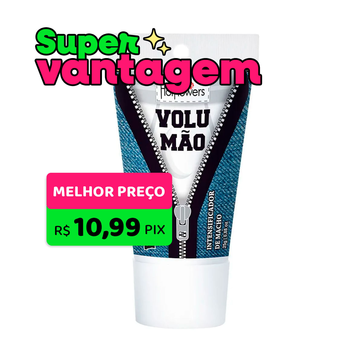 Volumão Gel Excitante Masculino 25 gramas Hot Flowers