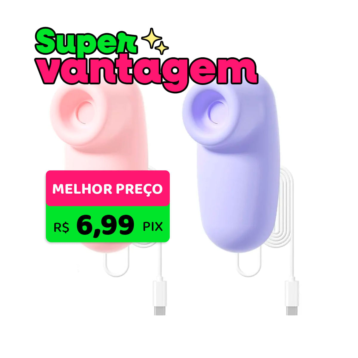 Cápsula Com Função de Pulsação Ligada ao Celular via Cabo Tipo C Vip Mix