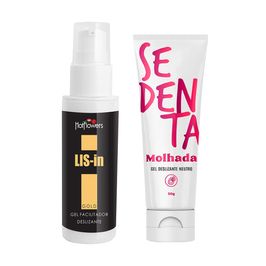 Duplinha com Dessensibilizante Anal LIS-In e Sedenta Molhada Gel Deslizante Neutro