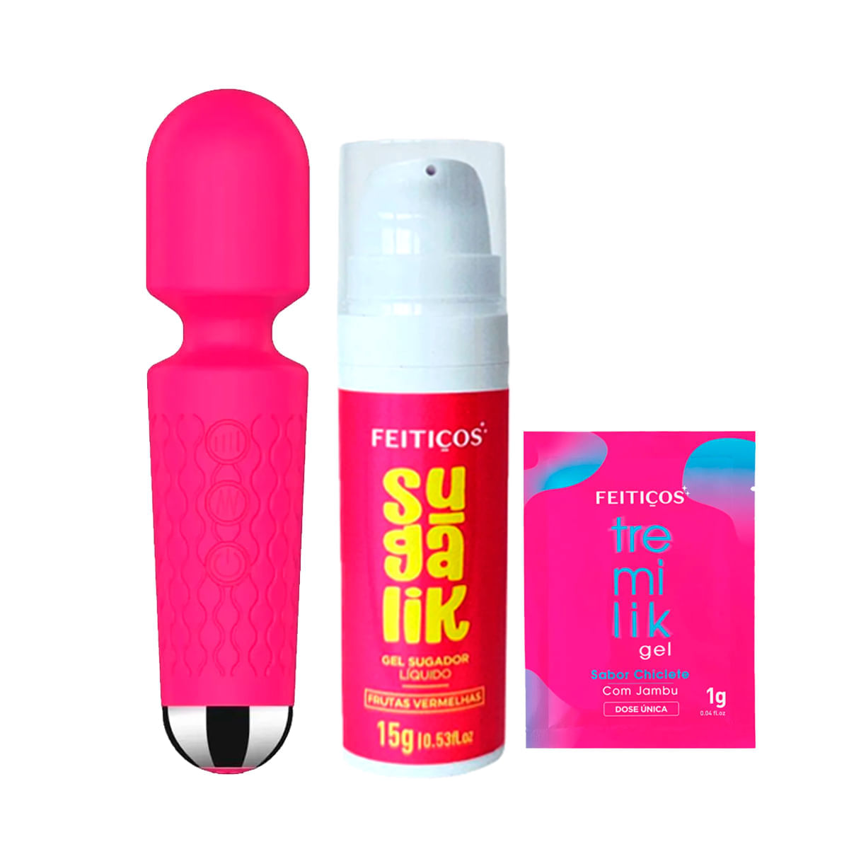 Kit com Sugalik Mini Varinha Mágica e Sachê Tremilik