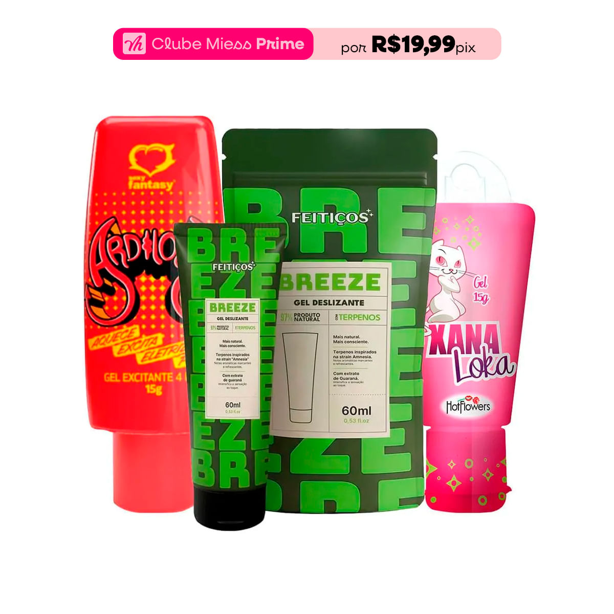 Kit com Ardilosa Xana Loka e Breeze Gel Deslizante