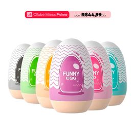 Kit com 6 Funny Egg Masturbador Masculino Formato Vagina