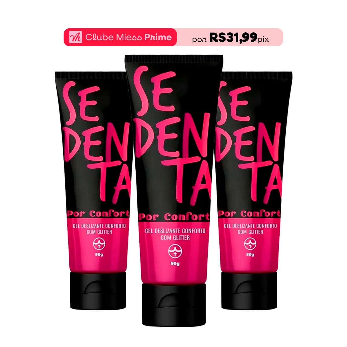 Kit com 3 Unidades de Sedenta Por Conforto Gel Comestível 50g