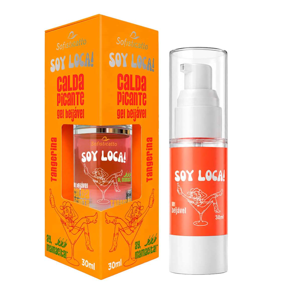 Soy Loca Calda Picante Beijável Nível 3 Sabor Tangerina 30ML Sofisticatto