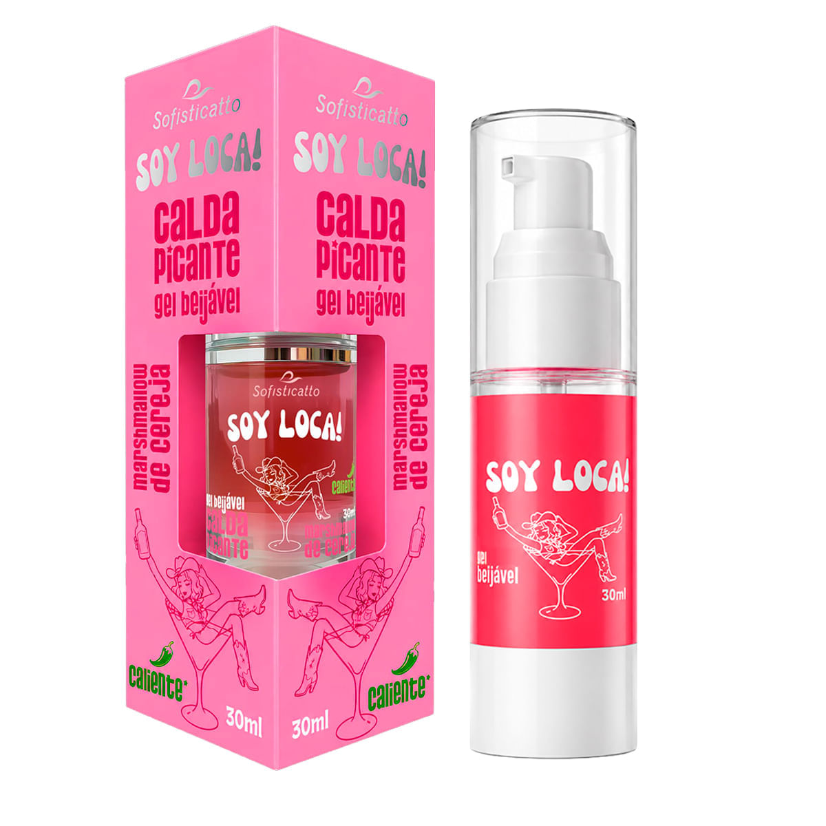 Soy Loca Calda Picante Beijável Nível 1 Sabor Marshmallow de Cereja 30ML Sofisticatto