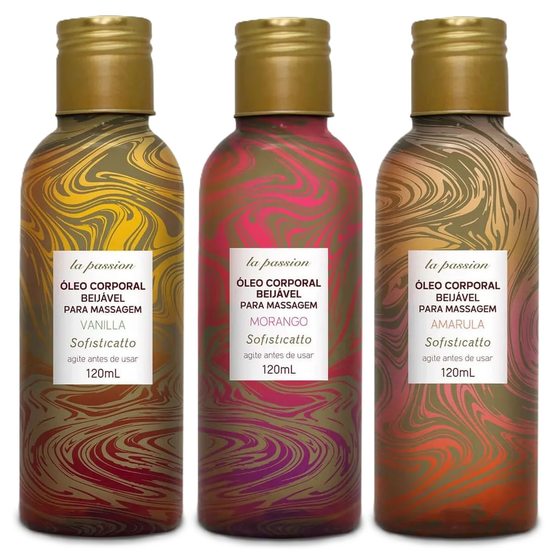 Óleo Corporal Beijável Para Massagem 120ml Linha Passion Sofisticatto