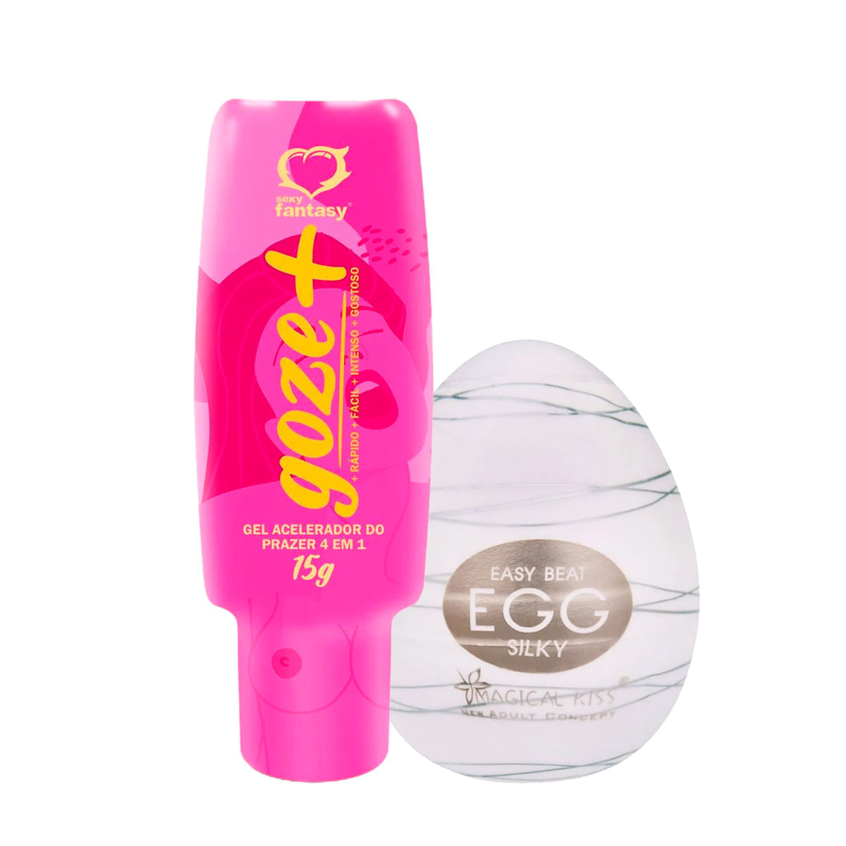 Duplinha com Goze + e Egg Silky Masturbador Masculino