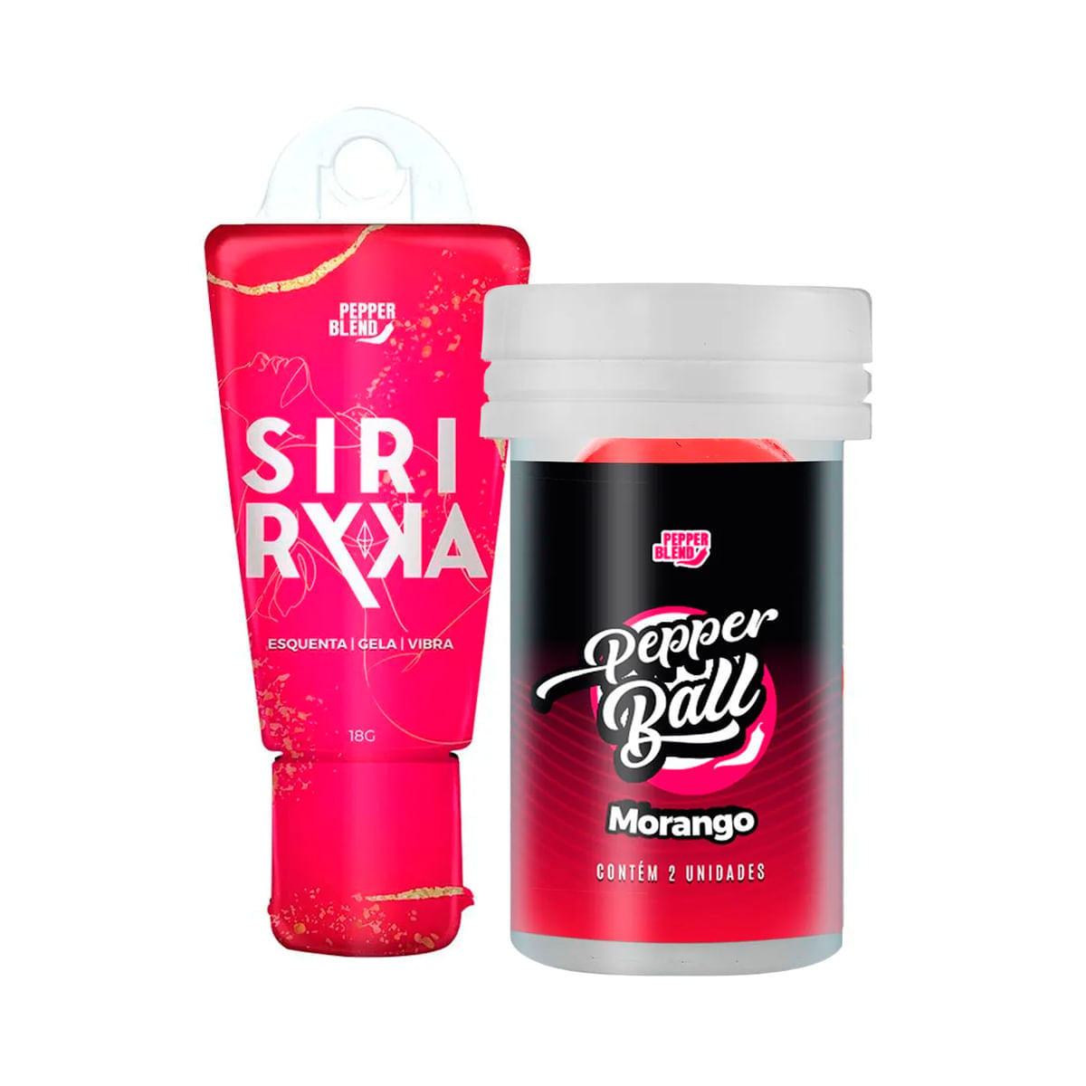 Duplinha com Pepper Ball Bolinha Explosiva Saborosa e Siri Ryca Gel Comestível