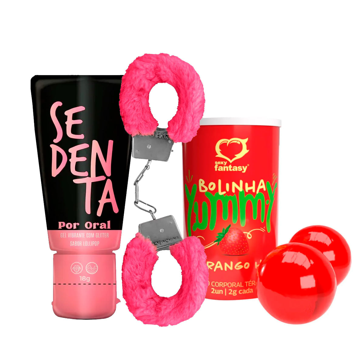 Kit com Yummy Bolinha Algema de Metal e Sedenta por Oral