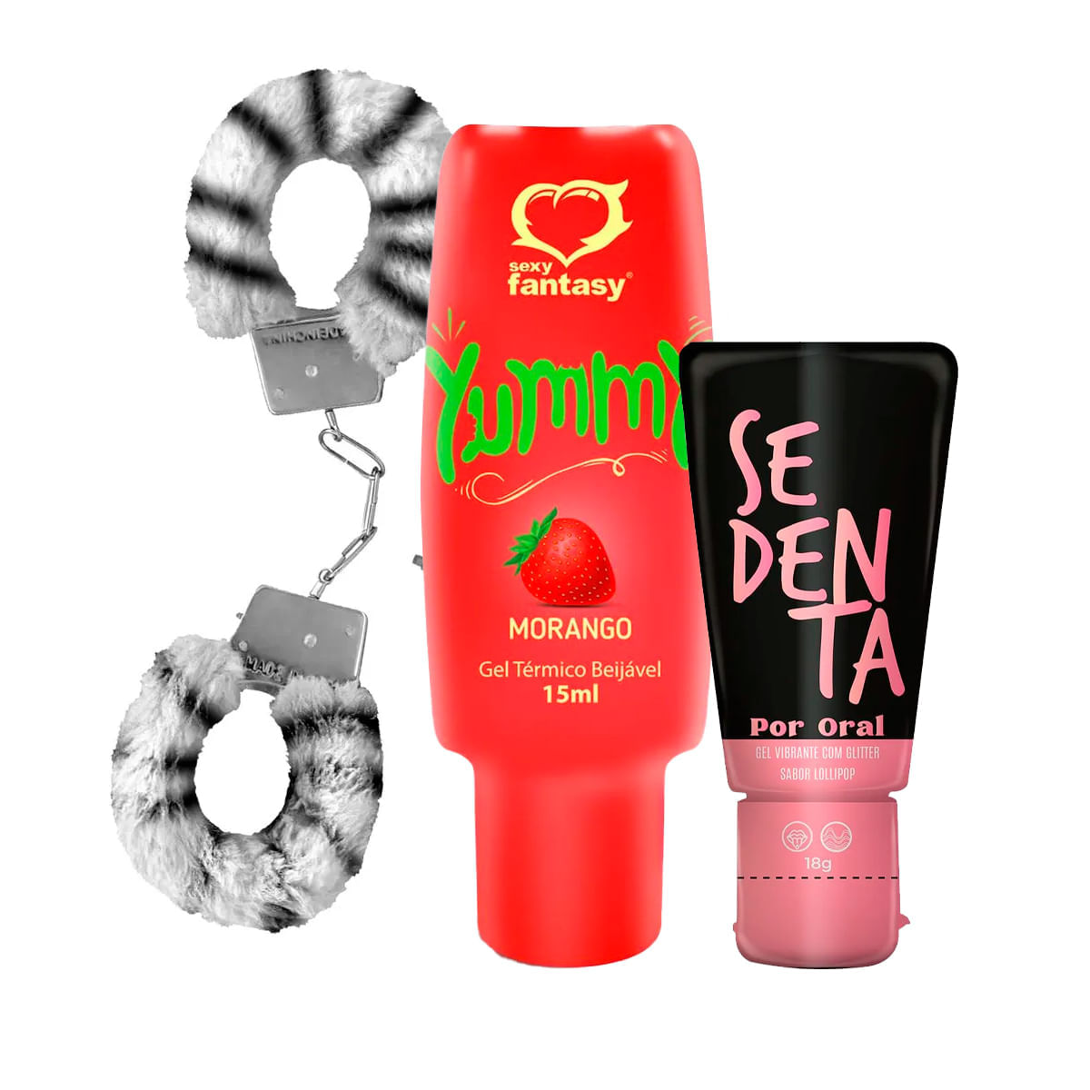 Kit com Yummy Gel Térmico MyCuff Algema e Sedenta por Oral Gel Comestível
